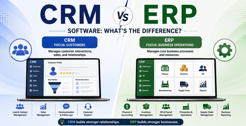 CRM vs ERP Software: What's the Difference